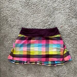 Lululemon Athletica Pink and Blue Mini Bubble Skirt